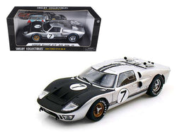 1966 Ford GT-40 MK II Silver #7 1/18 Diecast Model Car by Shelby Collectibles