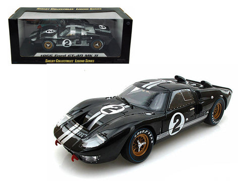 1966 Ford GT40 Mark II Black #2 1/18 Diecast Model Car by Shelby Collectibles