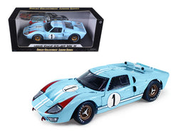 1966 Ford GT40 MK II (RHD) Light Blue #1 Miles - Hulme LeMans 1/18 Diecast Model Car by Shelby Collectibles