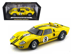 1966 Ford GT-40 MK 2 Yellow #8 1/18 Diecast Model Car by Shelby Collectibles