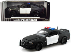 2012 Ford Shelby Mustang GT500 Super Snake Unmarked Police Car Black/White 1/18 Diecast Model Car by Shelby Collectibles