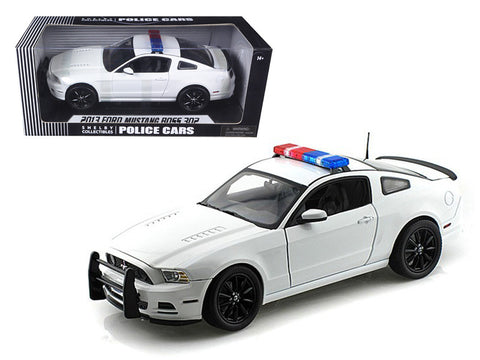 2013 Ford Mustang Boss 302 White Unmarked Police Car 1/18 Diecast Model Car by Shelby Collectibles