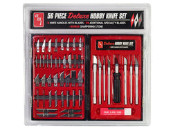 56 Piece Deluxe Hobby Knife Set (Skill Level 3) for Model Kits by AMT