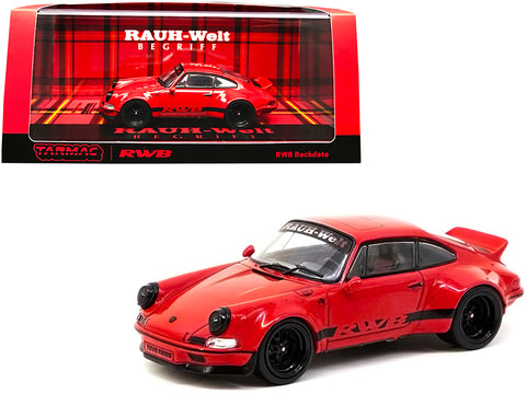 RWB "Backdate" Red with Black Stripes "RAUH-Welt BEGRIFF" 1/43 Diecast Model Car by Tarmac Works