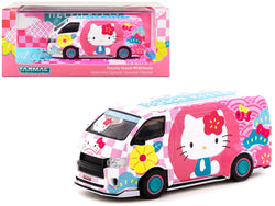 Toyota Hiace Widebody Van RHD (Right Hand Drive) Pink with Graphics "Hello Kitty Capsule Summer Festival" "Collab64" Series 1/64 Diecast Model by Tarmac Works