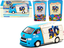Toyota Hiace Widebody Van "Mr. Men Little Miss 50th Anniversary" (1971-2021) with METAL OIL CAN 1/64 Diecast Model by Tarmac Works