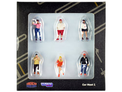 "Car Meet 1" (6 Piece Diecast Figure Set) for 1/64 Scale Models by Tarmac Works & American Diorama