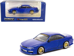 Nissan VERTEX Silvia S14 RHD (Right Hand Drive) Blue Metallic "Global64" Series 1/64 Diecast Model Car by Tarmac Works