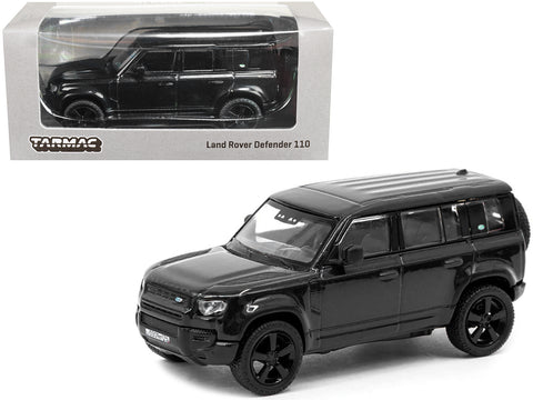 Land Rover Defender 110 Black Metallic "Global64" Series 1/64 Diecast Model by Tarmac Works