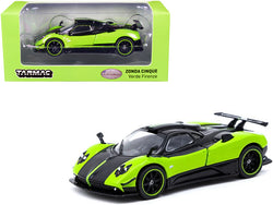 Pagani Zonda Cinque Verde Firenze Green Metallic and Black "Global64" Series 1/64 Diecast Model Car by Tarmac Works