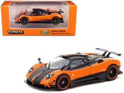 Pagani Zonda Cinque Arancio Saint Tropez Orange Metallic and Black "Global64" Series 1/64 Diecast Model Car by Tarmac Works
