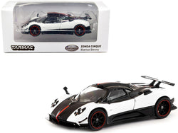 Pagani Zonda Cinque Bianco Benny White and Black "Global64" Series 1/64 Diecast Model Car by Tarmac Works