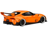Toyota Pandem GR Supra V1.0 Orange with Black Hood 1/18 Model Car by Top Speed