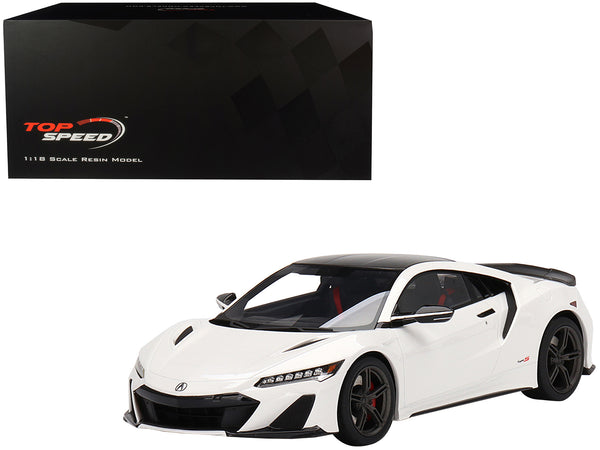 2022 Acura NSX Type S 130R White with Black Top 1/18 Model Car by Top Speed