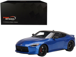 2023 Nissan Z Performance Seiran Blue with Black Top 1/18 Model Car by Top Speed