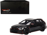 Audi RS6 ABT "Johann Abt Signature Edition" Black with Red Carbon Accents 1/18 Model Car by Top Speed