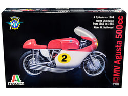 1964 MV Agusta 500 CC. 4 Cylinders #2 Motorcycle "World Champion from 1962 to 1965" Plastic Model Kit (Skill Level 4) 1/9 Scale Model by Italeri
