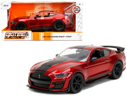 2020 Ford Mustang Shelby GT500 Candy Red with Black Stripes "Bigtime Muscle" Series 1/24 Diecast Model Car by Jada