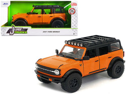 2021 Ford Bronco Orange with Black Stripes and Roof Rack "Just Trucks" Series 1/24 Diecast Model by Jada