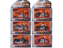 Harley-Davidson Motorcycles (6 Piece Set) Series 38 (Version 2) 1/18 Diecast Motorcycle Models by Maisto