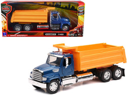 Freightliner 114SD Dump Truck Blue and Yellow "Long Haul Trucker" Series 1/32 Diecast Model by New Ray