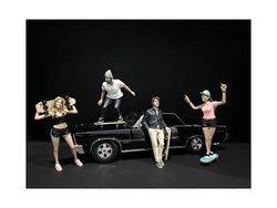 "Skateboarders" Figures (4 Piece Set) with skateboards for 1/18 Scale Models by American Diorama